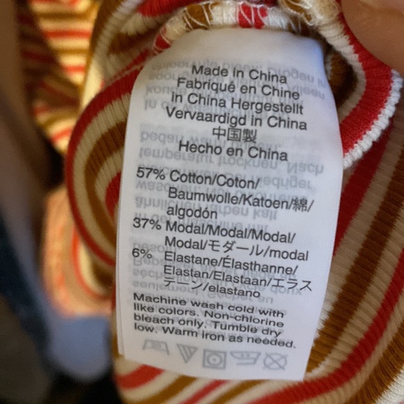 Madewell Swingy Tee Dress in Stripe Stretchy A-Line Ribbed Jersey Modal Cotton - Picture 5 of 6